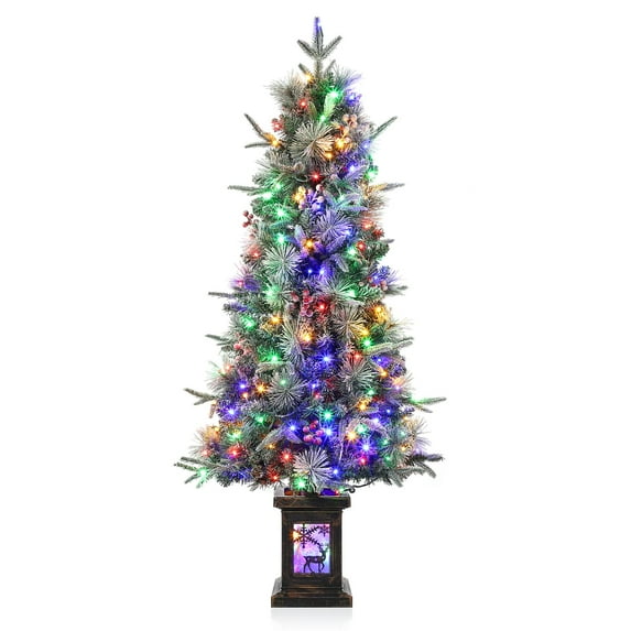 Ataucjin 3 FT Christmas Tree,Pre-Lit Christmas Tree with 78 Battery-Operated Warm White Lights, Artificial Christmas Tree with Potted Base