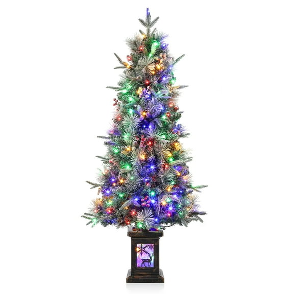Ataucjin 3 FT Christmas Tree,Pre-Lit Christmas Tree with 78 Battery-Operated Warm White Lights, Artificial Christmas Tree with Potted Base