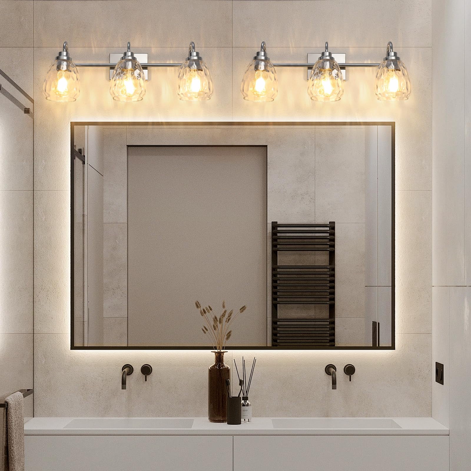 Ataucjin 3 Light Bathroom Light Fixtures, Chrome Vanity Light Fixtures ...