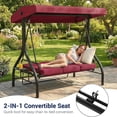 Ataucjin 3-Person Outdoor Swing Chair, 2 in 1 Outdoor Porch Swing with ...