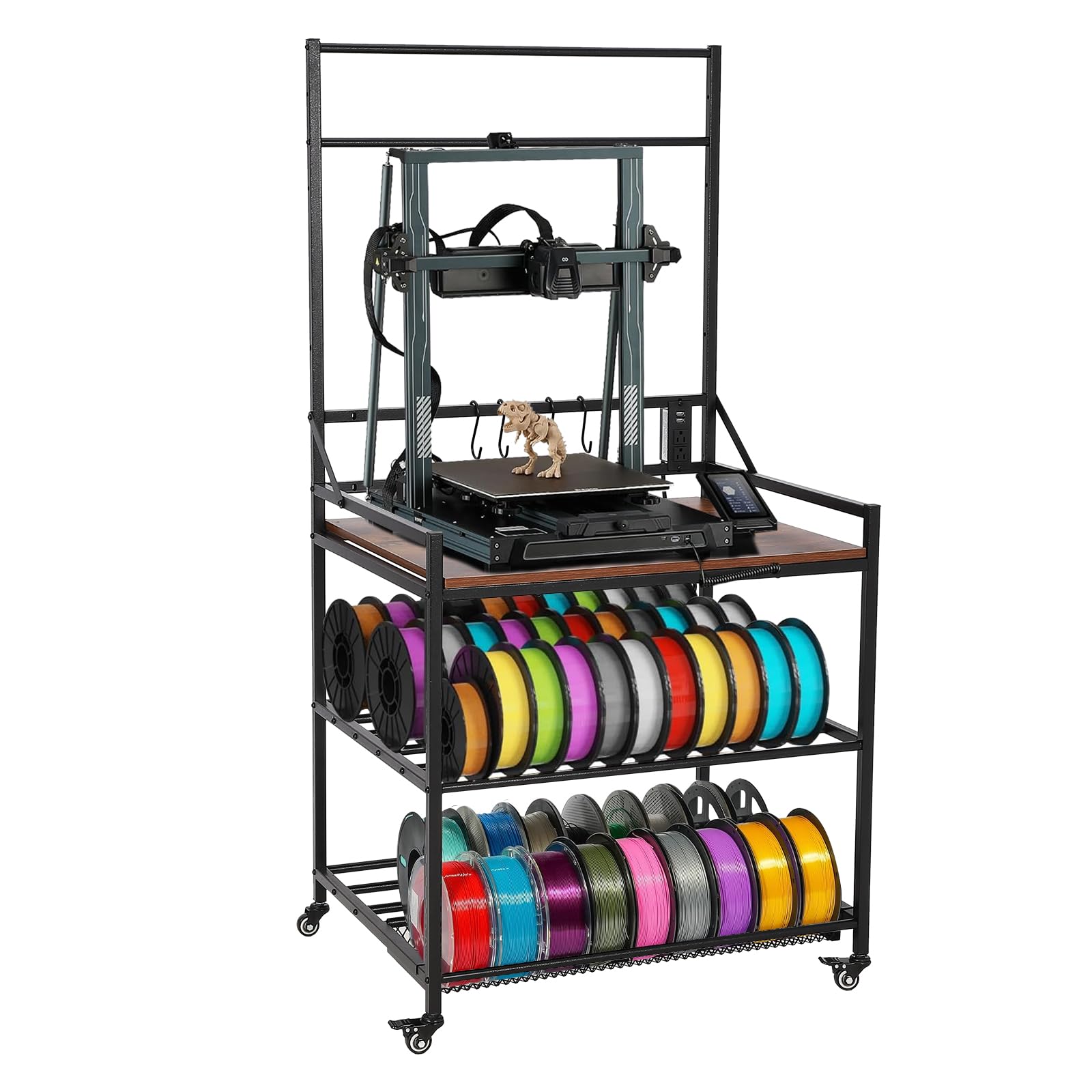 Ataucjin 3D Printer Rack Filaments Storage, Rolling 3D Printer Stand ...