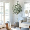 thumbnail image 1 of Ataucjin 4/5/6FT 1PCS Artificial Eucalyptus Tree Modern Large Fake Plant In Pot Faux Floor Plant Fake Silk Trees For Indoor Outdoor Home Office Housewares Gift Decor, 1 of 5