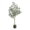 thumbnail image 1 of Ataucjin 4/5/6FT 1PCS Artificial Eucalyptus Tree Modern Large Fake Plant In Pot Faux Floor Plant Fake Silk Trees For Indoor Outdoor Home Office Housewares Gift Decor, 1 of 7