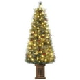 thumbnail image 1 of Ataucjin 4.5ft Artificial Christmas Tree，Prelit Christmas Tree Design with 108 Warm White Lights, and Vintage Potted Base, Perfect for Home, Office, Party Decoration, 1 of 5