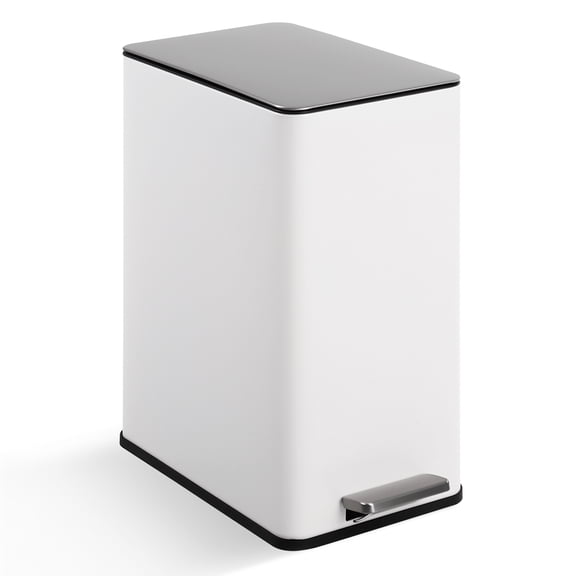 Ataucjin 4 Gallon(15L) Slim Stainless Steel Kitchen Trash Can with Quiet Soft-Close Lid,Touchless Garbage Bin (14.4"x8"x16.9") Space-Saving for Kitchen, Home & Bathroom