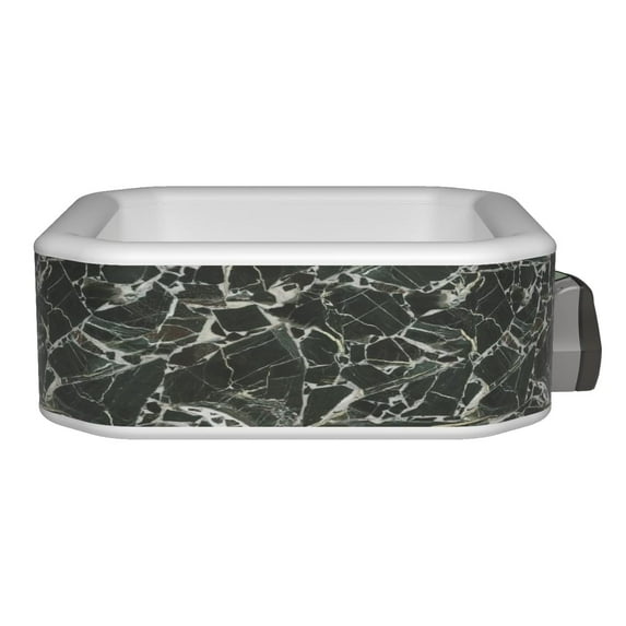 Ataucjin 4 to 6 Person Inflatable Hot Tub Square, 82.7 Inch Outdoor Spa with 105 Bubbling Jets, Wave Massage System, Marbleized Design