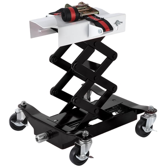 Ataucjin 450 LBS Capacity Low Profile Transmission Jack with Safety Straps, 7-23 in Lift Range, Heavy Duty Auto Repair Lifting Jack with 4 Wheels for for Smaller Vehicles