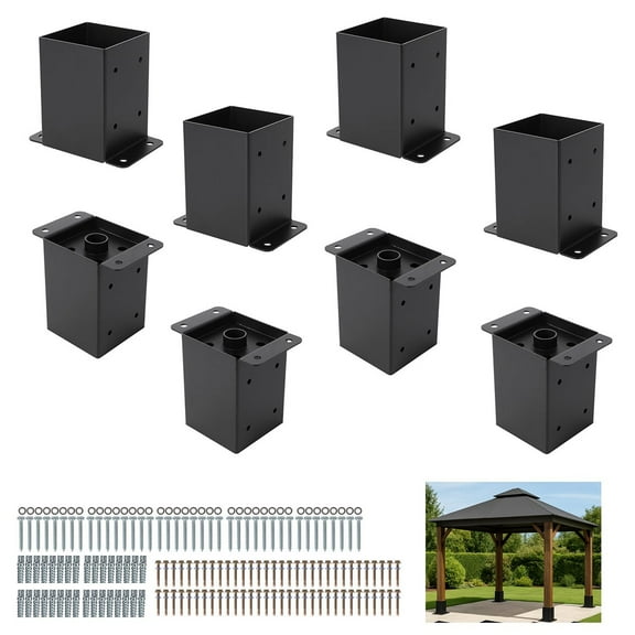 Ataucjin 4x4 Post Base, Heavy-Duty Post Bracket for Concrete & Wood Posts, Adjustable Deck Post Base for Pergola, Fence, Gazebo
