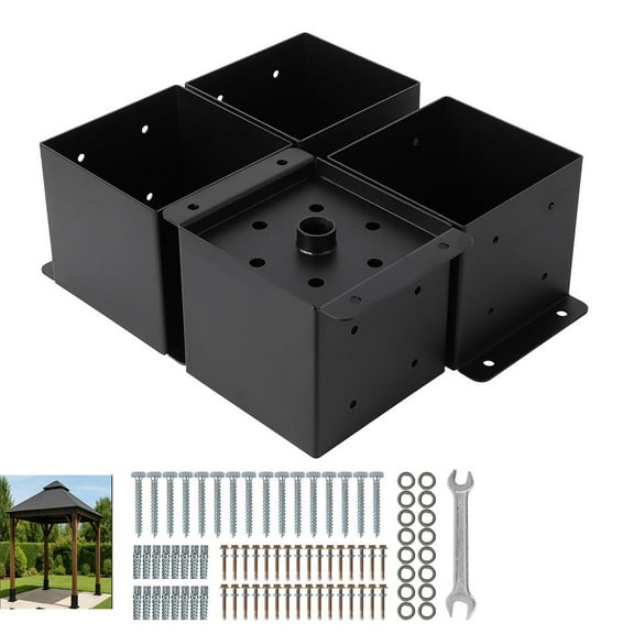 Ataucjin 4x4 Post Base, Heavy-Duty Post Bracket for Concrete & Wood Posts, Adjustable Deck Post Base for Pergola, Fence, Gazebo