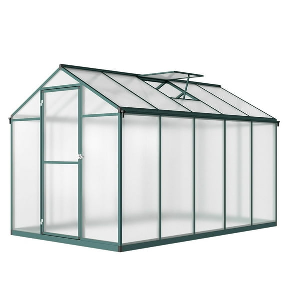 Ataucjin 4x6.25 Ft Heavy Duty Greenhouse for Outdoors with Doors and Adjustable Roof Vent Windows,Walk-in Large Sunhouse for Backyard Gardening,Plant Hot House with Reinforced Frame(ship in 2 boxes)