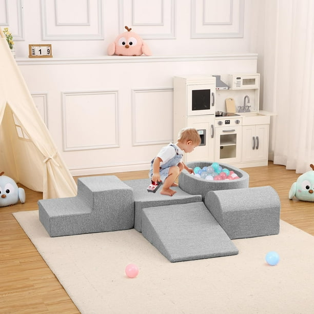 Foam Climbing Blocks Ball Pit Set for Indoor Playgrounds