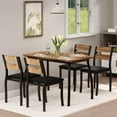 thumbnail image 1 of Ataucjin 5 Piece Metal Frame Kitchen Table and Chair Set,Dining Table Set for 4, Chamfer Design Space-Saving Dining Room Furniture for Small Spaces, Apartment, Studio, Breakfast Nooks, 1 of 9