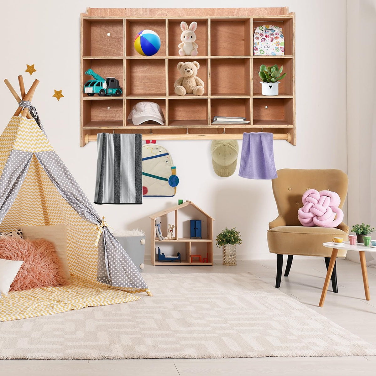 Garvee 5-Section Classroom Coat Locker, 10 Cubbies W