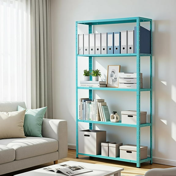 Ataucjin 5-Shelf Shelving, 68’’H X35’’W X12’’D Storage Shelves Metal Bookshelves for Storage, Adjustable Garage Shelving Heavy Duty Storage Rack Pantry Shelf Kitchen Shelving