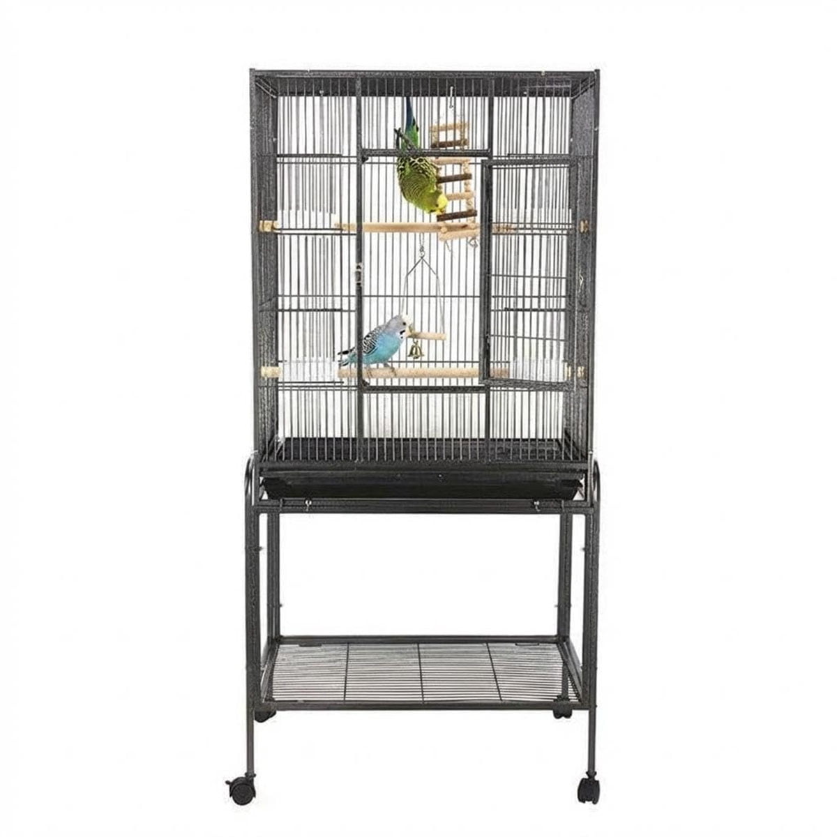 Ataucjin 53-Inch Bird Flight Cage with Wheels, Wrought Iron Flight Cage ...