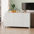 thumbnail image 1 of Ataucjin 55" Modern Fluted Sideboard Buffet Cabinet with Storage, Kitchen Buffet Cabinet Console Table Wood Coffee Bar Buffet Table with 4 Doors & Adjustable Shelves, Kitchen Cabinet Console Table, 1 of 8