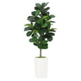 thumbnail image 1 of Ataucjin 5FT Artificial Fiddle Leaf Fig Tree，Fake Fig Tree in White Planter - Faux Ficus Lyrata Floor Plant for Home, Office, Living Room Decor， Realistic Fake Indoor Tree, 1 of 7