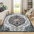 thumbnail image 1 of Ataucjin 5x7 Large Area Rug, Vintage Medallion Washable Living Room Bedroom Rug, Non-Slip Carpet for Dining Room Low-Pile Print Pattern Indoor Rug, 1 of 9