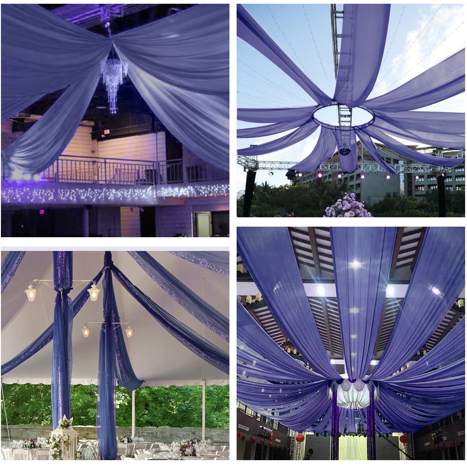 Ataucjin 6 Panels Wedding Ceiling Drapes, Ceiling Drapes for Wedding 6 ...