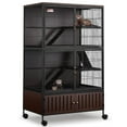 thumbnail image 1 of Ataucjin 60" Large Metal Ferret Cage, 3-Level Chinchilla Cagewith Wheels, Multi-Level Small Animal Habitat for Chinchilla/Guinea Pig/Rats, Lockable Doors, Ramps, Hammock & Storage Cabinet, 1 of 7