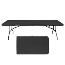 Ataucjin 6ft Folding Table, Portable Plastic Table for Camping, Picnics, Parties, High Load Bearing Foldable Table Black