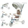 thumbnail image 1 of Ataucjin 7-in-1 Foldable Baby Tricycle,Baby Tricycle with Adjustable Parent Handle,Toddler Trike with Safety Harness, Wheel Brakes & Removable Canopy for Toddlers 1-6 Years, 1 of 7