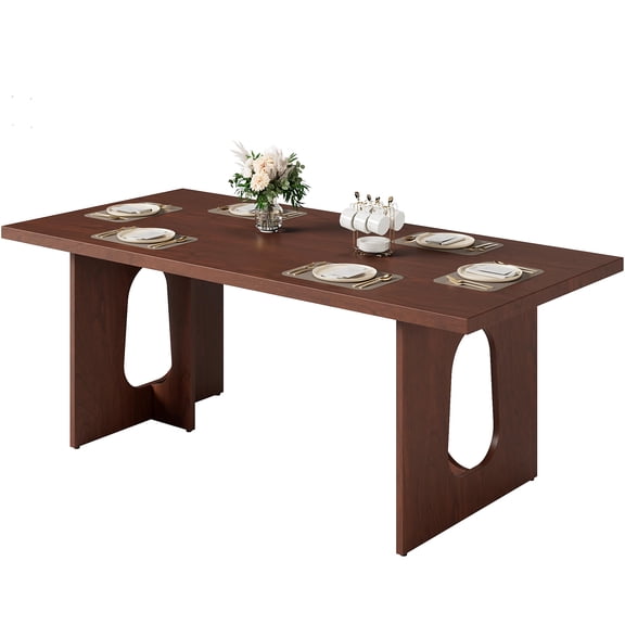 Ataucjin 71" Dining Table for 6-10 People,Kitchen Table with Extra Thickened Tabletop & Heavy Duty Base Legs,Modern Rectangular Dinner Table for Kitchen,Conference Room,Home,table only