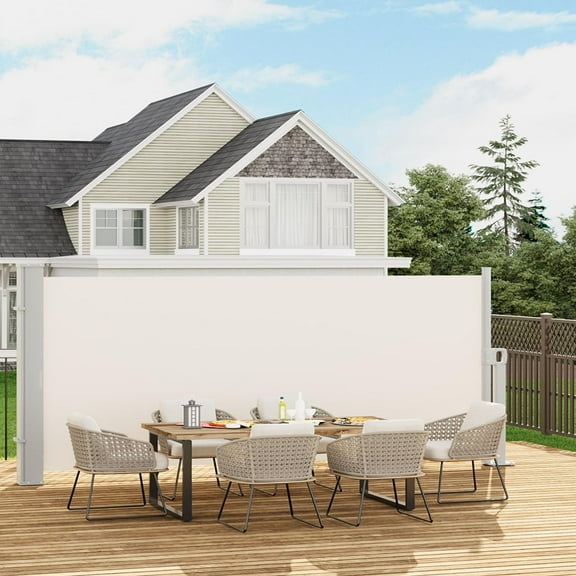 Ataucjin 71''x138'' Retractable Side Awning for Patio, Retractable Privacy Screen Protection Awning, Waterproof & UV-Resistant Folding Privacy Divider, for Patio, Balcony and Pools