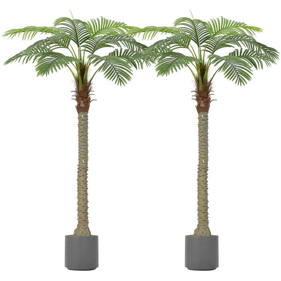 Ataucjin 7FT Outdoor Palm Treeļ¼2 pack Outdoor Artificial Palm Trees,Perfect for Home, Office, Garden, Backyard, Poolside,UV Resistant & Low Maintenance
