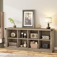 thumbnail image 1 of Ataucjin 8 Cube Storage Organizer Bookshelf,3 Tier Farmhouse Horizontal Bookcase,62 Inch Wood Storage Bookcase for Entryway, Long Low Bookshelves for Living Room, 1 of 9