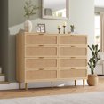thumbnail image 1 of Ataucjin 8 Drawer Dressers for Bedroom, Rattan Dresser with Deep Drawers, Large Chest of Drawers for Closet with Wide Top, Long Wooden Dresser for Living Room, Hallway, Kids Room, 1 of 7