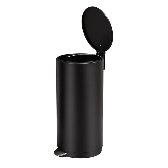 Ataucjin 8 Gallon Round Trash Can with Soft-Close Lid and Foot Pedal, Compact Kitchen Trash Can with Removable Liner Bucket, Stainless Steel Garbage Bin for Office, Bedroom