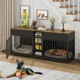 thumbnail image 1 of Ataucjin 82inch Large Dog Crate for 2 Dogs, Dog Kennel Indoor with 4 Drawers and Shelves, Double Dog Crate Furniture TV Stand, Wooden Dog Cage for Medium Large Dogs（ship in 2 boxes）, 1 of 8