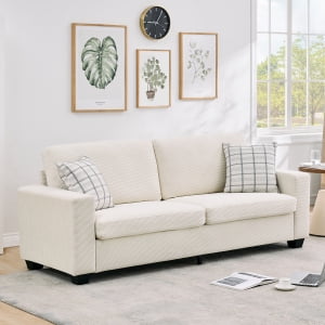 Ataucjin 83" Modern Sofa, Oversized Corduroy Couch with Washable Cover, Deep Seat 3 Seater Couch with Wide Armrest, Comfy Cloud Sofa for Living Room, Bedroom, Office