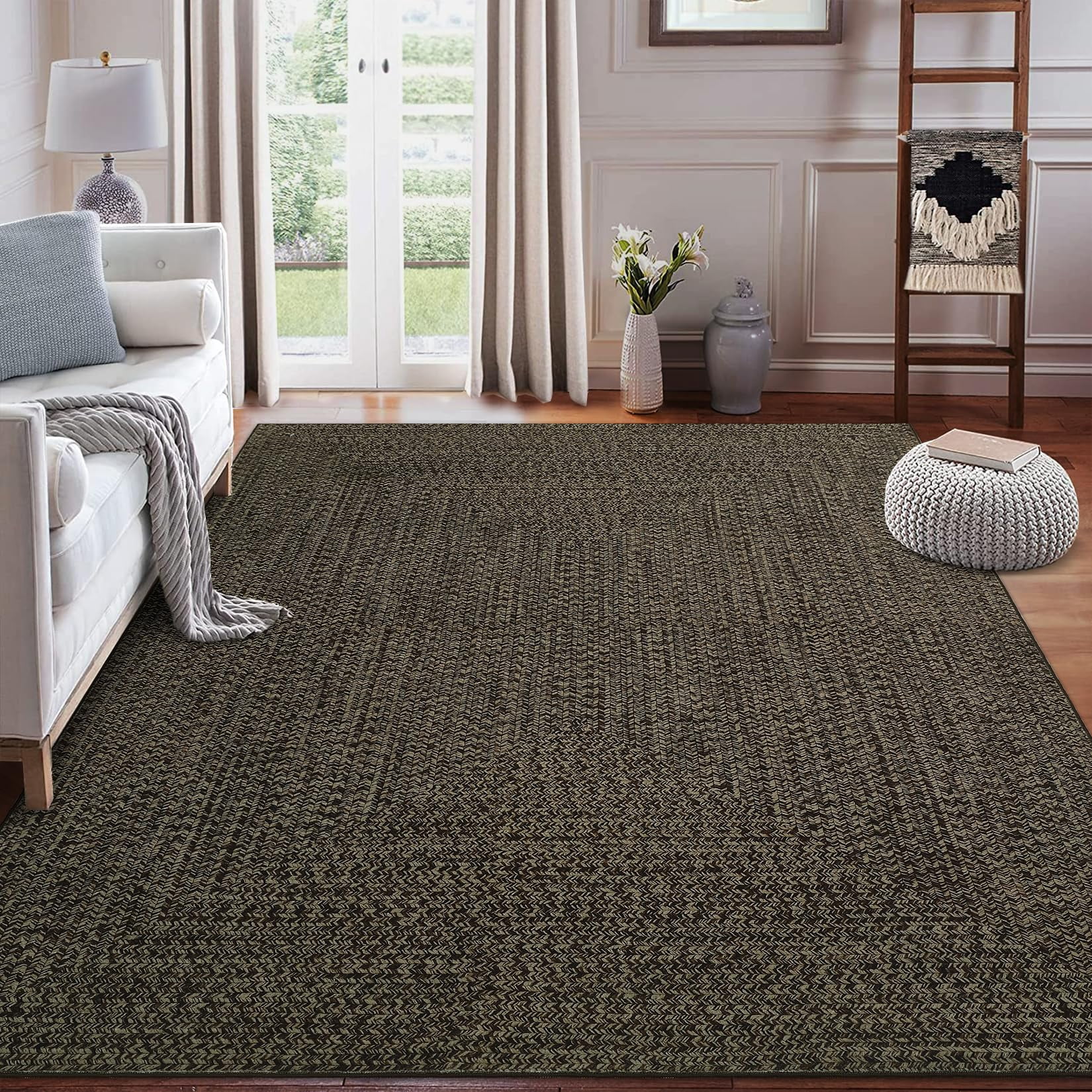 Ataucjin 8x10 Area Rug Machine Washable Rug for Living Room Print Braided Indoor Accent Rug Soft Bedroom Rug Farmhouse Large Area Rug Non Slip Throw Rugs Non Shedding Stain Resistant Carpet