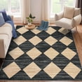 thumbnail image 1 of Ataucjin Area Rug Washable Checkered Rug, Modern Neutral Living Room Rugs, Large Plaid Carpet Faux Wool Washable Carpet for Under Dining Table Bedroom Farmhouse Nursery Home Office, 1 of 7