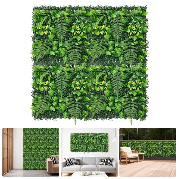 Ataucjin Artificial Green Wall Panel, Vertical Multi-Layer Design, Artificial Grass Wall, DIY Interlocking System, Indoor/Outdoor Garden Backdrop for Home, Office or Event Decor
