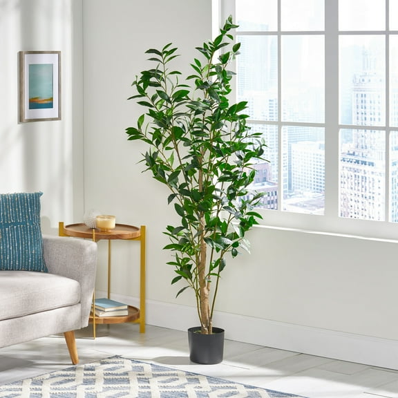 Ataucjin Artificial Laurel Tree,5FT Fake Plants Faux Bay Laurel Tree In Pot,Artificial Bay Tree,Realistic Fake Potted Plants,Flexible Iron Frames Lifelike Artificial Plant For Home Decor,1PCS