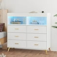 thumbnail image 1 of Ataucjin Baby Changing Table Dresser With Drawers Diaper Changing Station Baby Dresser With Power Outlet LED Light Chest Of Drawers And Cubbies Nursery Organizer For Infants Newborn, 1 of 8