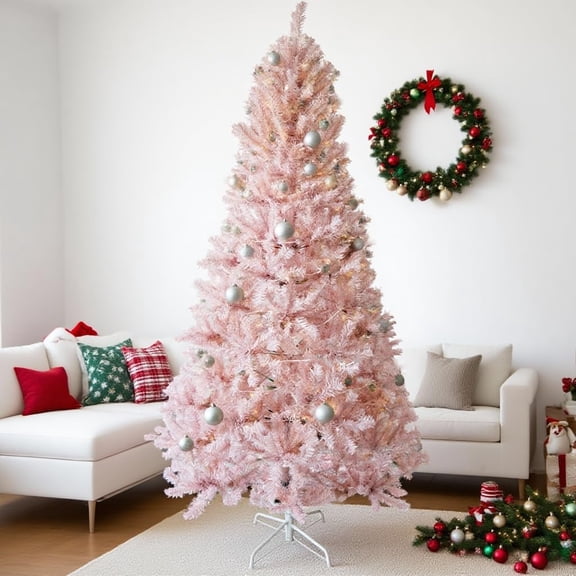 Ataucjin Battery Operated Xmas Tree with 818 Branch Tips, 6.5 Ft Prelit Artificial Christmas Tree with 250 Warm White LED Lights, Easy Setup for Living Room, Home, Office, Holiday Decor