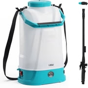 Ataucjin Battery Powered Backpack Sprayer, Sprayers in Lawn and Garden, Adjustable 0-65 PSI Pressure, Electric Sprayer with 5 Nozzles and 1 Wands, 18V 2Ah Battery, Wide Mouth Lid