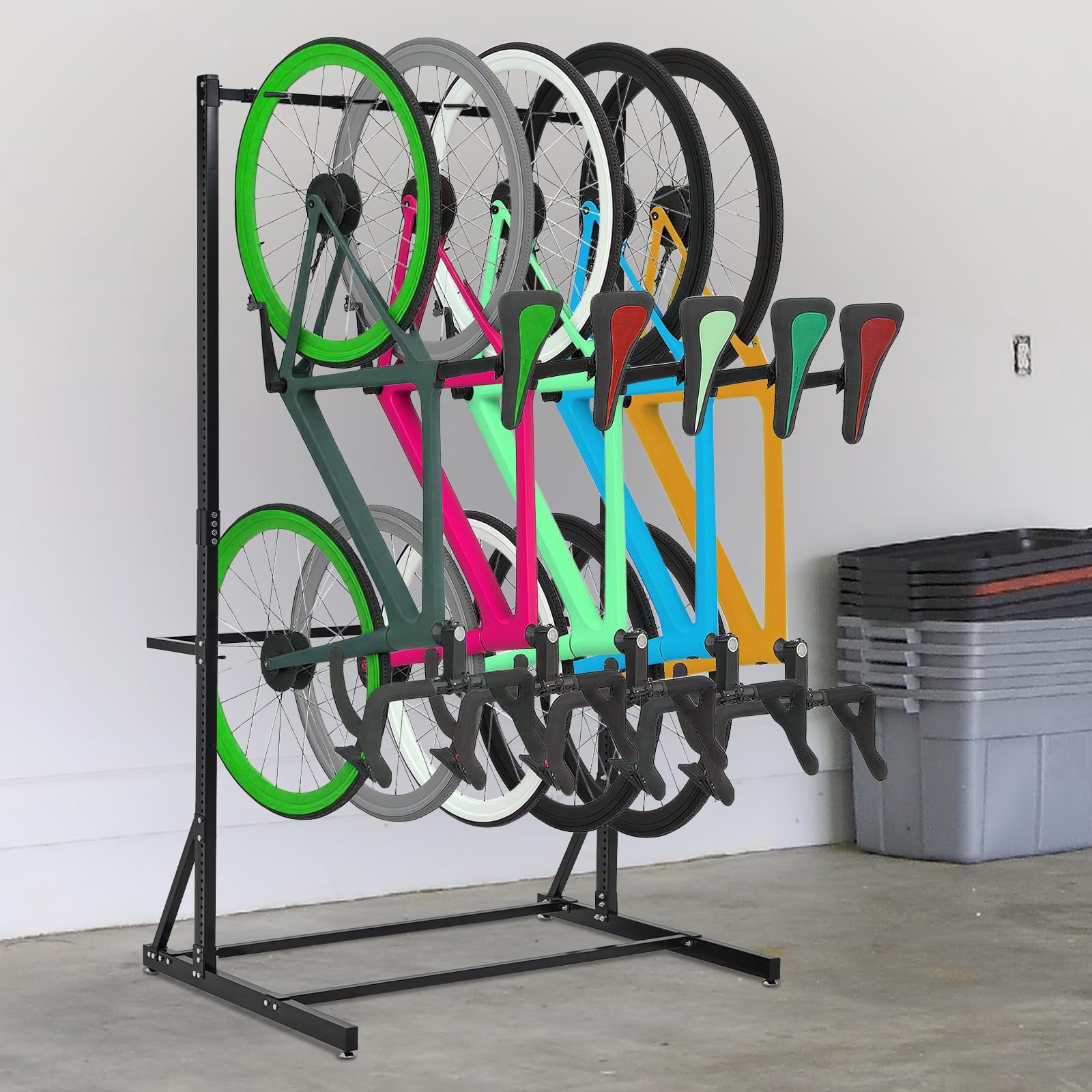 Basic Unit Bike Rack Ataucjin Bicycle Storage Rack for Garage, Freestanding Bike Storage ...
