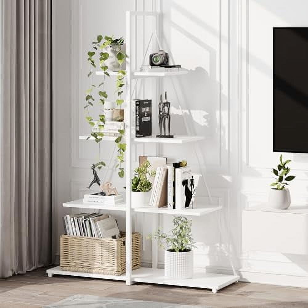 Ataucjin Bookcase, 4-Tier Ladder Bookshelf, A-Shaped Ladder Shelf ...