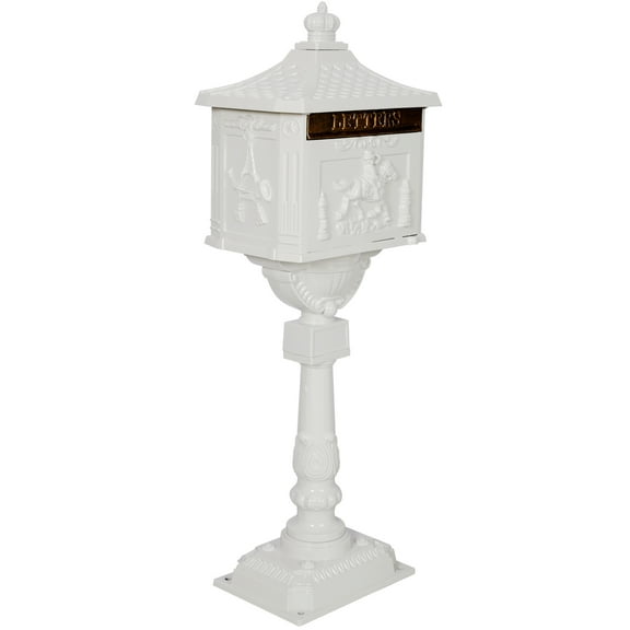 Ataucjin Cast Aluminum Mailbox With Post Manager Rustproof Locking Security Mailboxes With Keys Large Security Postal MailboxOutside WeatherproofPost-Mount Mail Box