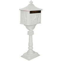 Ataucjin Cast Aluminum Mailbox With Post Manager Rustproof Locking Security Mailboxes With Keys Large Security Postal Mailbox Outside Weatherproof Post-Mount Mail Box 