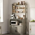 thumbnail image 1 of Ataucjin Coffee Bar Cabinet,Microwave Stand Bakers Rack Cabinet with Power Outlet and Storage,Thickened Counter,Farmhouse Bakers Rack Kitchen Cabinet,Freestanding Kitchen Bakers Rack with Storage, 1 of 7