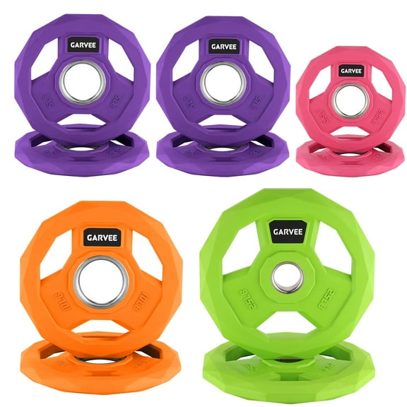 Ataucjin Color Coded Weight Plate,2-Inch Rubber Coated Iron Weight Platesfor Home Gym & Commercial Strength Training Use Multiple Weights Options (2.5-95 Lbs, Single/Pair/Set)