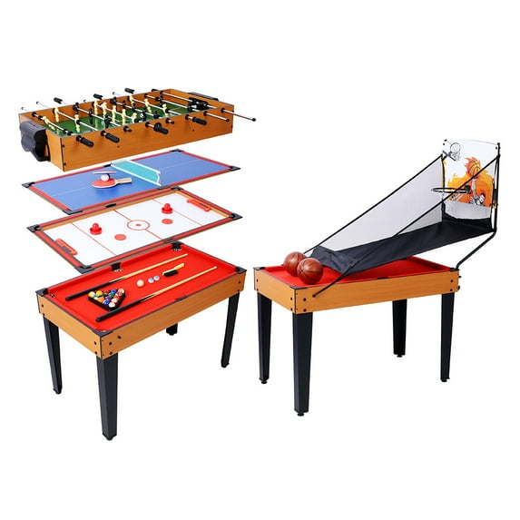 Ataucjin Combo Game Table Set For Home Game Room, 3.6x2ft 5-in-1 Combination Game Table, Hockey/Foosball/Pool/ping Pong/basketball Multi Game Table