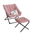 thumbnail image 1 of Ataucjin Comfy Chair,Oversized Faux Fur Foldable Lounge Chair for Adults,Foldable Living Room Chairs,X-Large Saucer Chair with Sturdy Metal Frame, Plush Accent Chair for Bedroom,Living Room,Dorm, 1 of 8