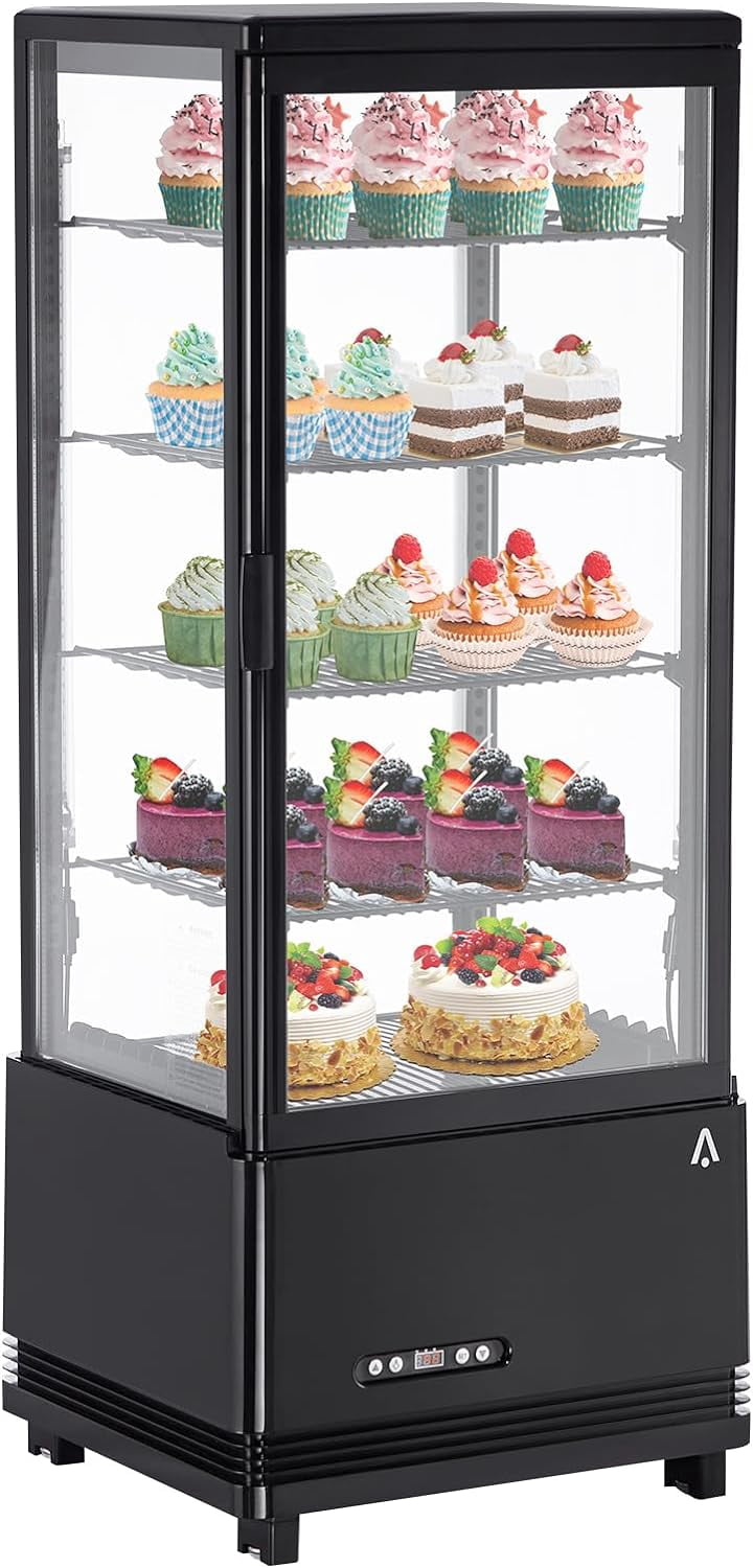 Ataucjin Commercial Refrigerator - 3.46 cu.ft. 98L, Upright Beverage Cooler, Countertop Design with LED Light, Ideal for Home, Store, Gym, Office, and Cafe Restaurant